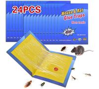 24 Pièces Piège à Souris Piege a Souris Rat Attrape SourisColle Glue Souris Anti Plaque Collante Collantes Rats d'intérieur Plaques Tableau de Force Contrôle Glu Indoor Mouse Attrap Mousetrap Trap