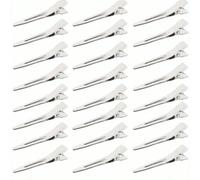 24 pièces Pinces à cheveux crocodile, pinces à cheveux à dent unique de 1,8 pouce, accessoires pour cheveux, convient pour la coiffure, la coloration des cheveux, argent, fournitures d'apprentissage 5
