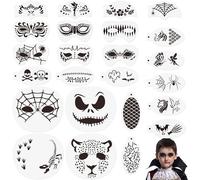 24 Pièces Pochoir Maquillage Enfantmodèle De Tatouage Pour Anniversaires Halloween Noëltatouage Enfant De Peinture Pour Visage Et Corps