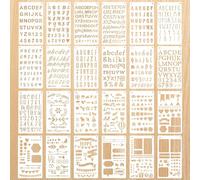 24 Pièces Pochoirs Lettres et Chiffres, Pochoir Alphabet pour Journal, Pochoir Lettre Alphabets pour Bannières, Cartes, Bois, Panneaux, Artisanat DIY, Blancs