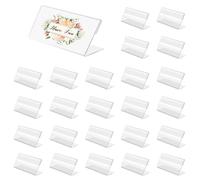 24 Pièces Porte Étiquettes de Prix, VEGCOO Support d'affichage de Prix en Acrylique Transparent Supports d'Étiquettes pour Boulangeries Épiceries Bureau(6 * 4cm) (24)
