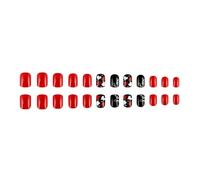 24 Pièces Presse Sur Les Ongles De La Saint-valentin Forme Carrée Courte Acrylique Faux Avec Des Dessins De Coeur Pour Les Femmes À La Mode Fête Prête À