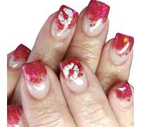 24 Pièces Presse Sur Ongles Colle Carrée Faux Modèles Français Cadeaux Artificiels Pour Femmes Filles Coller Ongles