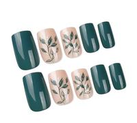 24 Pièces Presse Sur Ongles Colle D'amande Faux Modèles Français Faux Cadeaux Artificiels Pour Femmes Filles Ongles Cercueil Amande Pointe Française L'ongle