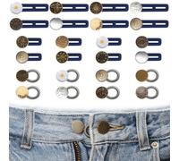 24 Pièces Rallonge de Bouton pour Pantalon, Extension de Bouton pour Pantalon Réglable, Rallonge de Taille Élastique pour Jeans, Pantalons, Cols, Manchettes (Modèles Aléatoires)