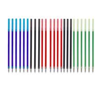 24 Pièces Recharges de 4 in 1 Peut être frotté Stylo Bille Multifonction，0.5mm，Encre noire, bleue, rouge, verte，Recharge Standard Internationale,Pour l'école, le bureau (24 pièces)