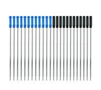 24 Pièces Recharges de Stylo à Bille Remplaçables, 11.6 cm et Largeur de Trait 1,0 mm Recharge Métal Écriture Lisse Recharge Standard pour Fournitures Scolaires de Bureau, Noir et Bleu