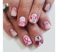 24 Pièces Ruban Presse Sur Ongles Fête À Thème Festif Porter Des Artificiels Réutilisables Pour Les Femmes Composant ABS Sûr Conception De Bonbons Faux