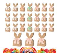 24 Pieces Rustic Paper Spring Decor - Easter Treat Bags Set, Reusable Candy Wrap, Party Goodie Favor Snack Bag Kit, Cookie Chocolate Cake Dessert Toy Holder For Holiday Celebration Easter Basket