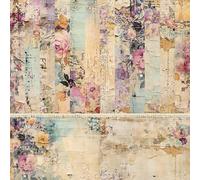 24 Pièces Scrapbooking Materiel 15*15cm Autocollants Vintage Papier de Décoratif Fournitures Scrapbooking Voyage Rétro Washi Sticker kit Scrapbooking,pour Cahier Artisanat DIY (rose)
