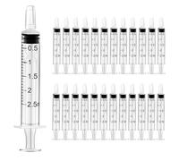24 Pièces Seringue Plastique Seringue 2ml Sans Aiguille avec Casquettes Seringues Stériles pour Expérience Distribution Mesure de Liquides Alimentation d'animaux de Compagnie