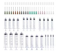 24 Pièces Seringues avec Aiguille à Pointe et Capuchon, Réutilisable Industriel Seringues Utilisations Multiples, Durable Plastique Transparent Seringues pour Mesure Liquide Distribution Colle