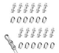 24 Pièces Serre-câbles, en Acier Inoxydable 304 Duplex Câble Métallique Câble à Pince 2mm pour Cordes à Linge en Câble Métallique Voiles de Soleil Suspendues Patio Fixe