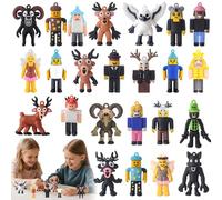 24 Pièces Set de Figurines 99 Nuits dans la Forêt,Ensemble poupées Kawaii Elk Cerf Hibou Béliers, Personnages de Dessins,Modèles de Personnages de Jeu de Survie Fantaisie pour Fans et Collectionneurs