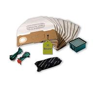24 pièces Set de filtres pour aspirateurs Vorwerk Kobold VK 130, VK 131, SC : 10 sacs aspirateur + 1 filtre Micro Hygiénique + 1 Filtre à odeurs actif + 2 Brosses rondes et 340, EB 350, EB