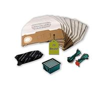 24 pièces Set de filtres pour aspirateurs Vorwerk Kobold VK 130, VK 131, SC : 20 Sacs d'aspirateur + 1 filtre Micro Hygiénique + 1 Filtre à odeurs actif + 2 Brosses rondes et 340, EB 350, EB