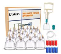 24 Pièces Set Ventouses Massage,Ensemble Ventouses en Verre de Différentes Tailles avec,Idéal pour Aide à la Relaxation Musculaire et Corporelle,Accessoires de Massage pour Usage Domestique