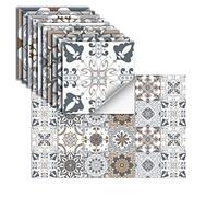 24 Pièces Stickers Carrelage Auto-AdhéSif Vinyle ÉTanche Stickers Muraux Pour Cuisine Salle De Bains Carrelage Mur CheminéE Placard DéCoration Autocollants,HZ-33,20x20cm