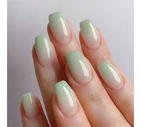 24 pièces Style Y2K Longues Ongles Cercueil Dégradé Rose Élégant Set de Manucure Française, Chic, Mignon, Pointes d'Ongles Artificielles de Luxe Légères, Autocollants d'Ongles Amovibles pour Vacances,