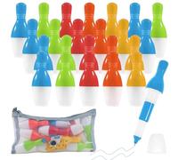 24 Pièces Stylo à Bille Rétractable Forme de Bowling et 1 Trousse Stylo Bille Amusant Créatif Enfant Plastique Fournitures Scolaires Kawaii Souvenirs Articles de Fête - Couleur Aléatoire