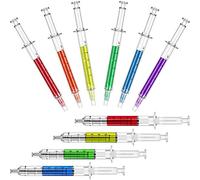 24 Pièces Stylo à Bille Seringue Stylo Surligneur Seringue Stylo Aiguille Fluorescent Nouveauté Cadeaux de Noel pour Utilisation d'École de Bureau Anniversaire d'Étudiant, Couleurs Assorties