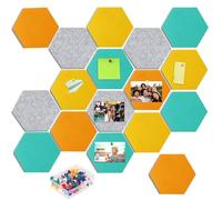 24 Pièces Tableau Liege Hexagone, Panneau de Liège Hexagonal, Tableau Liege, Tableau d'affichage, Décoration Murale Pour Bureau, Maison, Chambre D'Enfant, 100 Crampons