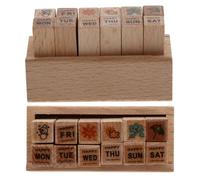 24 Pièces Tampons en Bois Mini pour Journal, Calendrier, Garçon