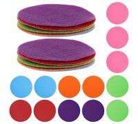 24 Pièces Tapis Éducatif Rond 10cm en Polyester | Salle de t Entraînement, Fixation Facile, Stimule Cognition et Motricité, Lot Coloré
