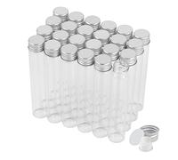 24 pièces Tubes à Essai en verre de 30 ml avec bouchons à vis et bouchons en plastique, petites fioles d'échantillon de liquide transparentes, fioles anti-fuite, pour Fleurs, Bonbons, Épices