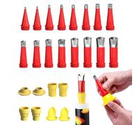 24 Pièces Universal Integrated Rubber Nozzle Tool Kit, Calfeutrage Buse Applicateur Réutilisable, Silicone Cartouche Douilles avec Base, Trousse à Outils Universelle de Buse en Caoutchouc Intégrée (E)
