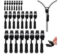 24 Pièces Universal Zipper Fermeture Eclair Clipser Remplacement, Curseur Fermeture Eclair Clipsable, Curseur De Remplacement, Pour Vestes, Valises, Manteaux