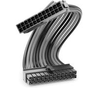 24-Pin ATX Power Cable Extension 30cm-18AWG PSU Motherboard PC Computer Power Supply Nylon Male to Female-Black Grey