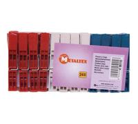 Metaltex Lot de 24 Pinces à Linge en Plastique, Unique, Standard