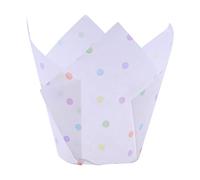 24 PME Caissettes à muffins en forme de tulipe, Pois arc-en-ciel