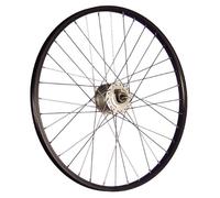 24 pollici ruota anteriore bici mozzo Dinamo 507-19 Nero/Argento