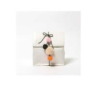 24 pompons en laine teintes nature