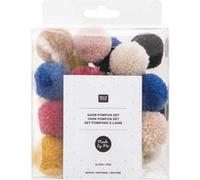 24 pompons en laine teintes nature Multicolore G