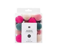 24 pompons en laine teintes pastel Jolly Christmas Multicolore G