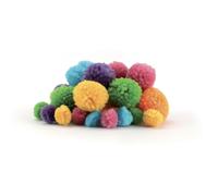 24 Pompons Laineux Ø15 Et Ø 30 Mm Ass. Arc En Ciel