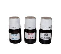24 € port offert Kit 3 test bijoux testeur réactif or 14, 18K et argent flacons à spatules prêts à l' emploi sans pierre de touche