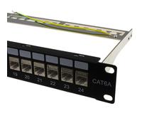 24 Port Rack Support RJ45 CAT6A Blindé Par Raccord Panneau Patch Avec Dos Barre
