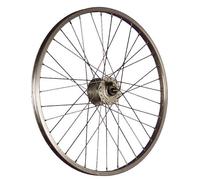 24 Pouces Roue Avant vélo moyeu Dynamo DH-C3000-3N Acier Inoxydable Argent