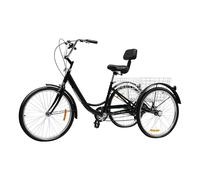 24 pouces tricycle pour adultes tricycle adulte vélo avec panier vélos 6 vitesses cadeau pour les parents vieux