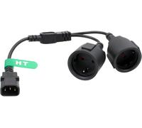 24"" Power Cord Y Cord for UPS PDU Extension Cable IEC320 C14 Male to 2 Euro Schuko CEE7/3 10A