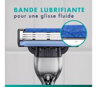 24 Recharges De Lames De Rasoir Homme Mach3 Originelles,Pack De Cartouches Avec Un Porte-Clés,3 Lames Affutées Et Bande Lubrifiante Pour Un Rasage Manuel Du Visage Confortable