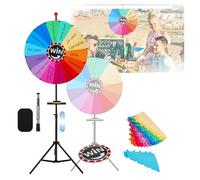 24‘’ Roue de la Fortune avec 14 Couleurs, 24"Roue de la Chance Surface Effaçable Personnalisable Roue Hauteur Réglable 97-155 cm pour Fêtes Carnavals Événements Anniversaires Mariages Noël Nouvel
