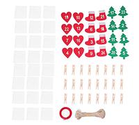 24 sacs à cordon de Noël avec chiffres porte-bonheur, sacs de calendrier de l’ en feutre pour bonbons, jouets et cadeaux, pochettes de vacances réutilisables pour la décoratio (Blanche)