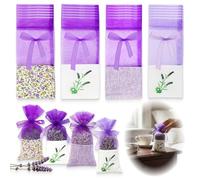 24 Sacs à Lavande vides Sachets en Coton et Gaze Violette avec Cordon de Fermeture pour Lavande, Herbes, épices, Roses, Pot-pourri, Bijoux, Cadeaux et Rangement Maison Pratique