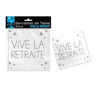 24 SERVIETTES DE TABLE VIVE LA RETRAITE 3 PLIS