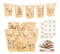 24 sets de calendriers de l'Avent à remplir, calendriers de l'Avent à remplir, calendriers de Noël DIY en tissu à remplir soi-même avec des petits (Sac en papier imprimé noir)